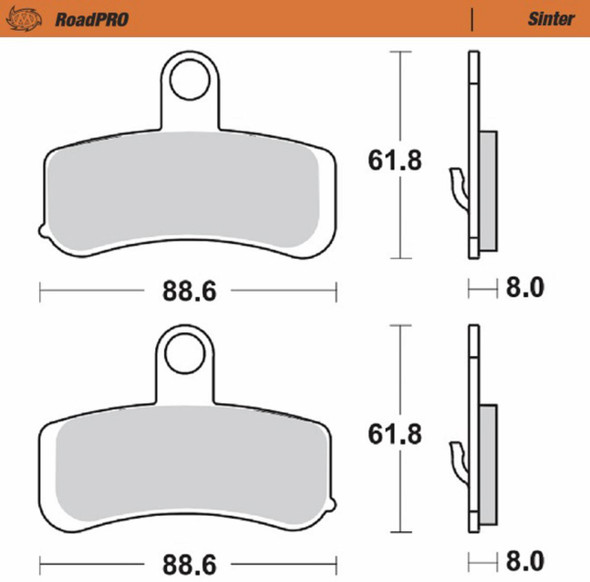  MOTO-MASTER Brake Pads - Sintered Series 411501-PU 