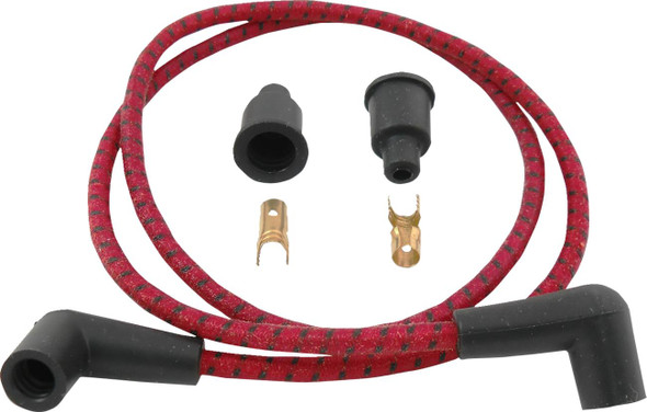  DRAG SPECIALTIES Plug Wires - Braided - Red/Black 40175 