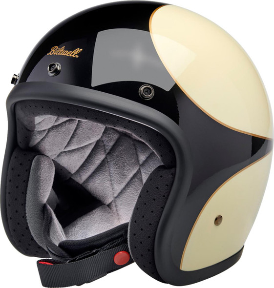  BILTWELL Bonanza Helmet - Gloss Vintage White/Black Scallop - XL 1001-559-205 
