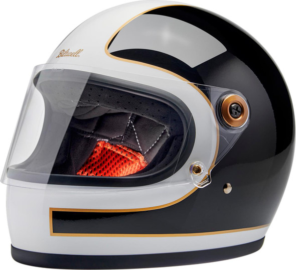  BILTWELL Gringo S Helmet - Gloss White/Black Tracker - Medium 1003-566-503 