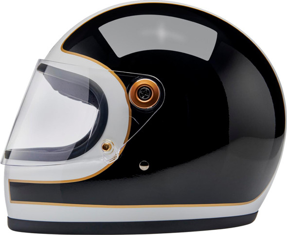  BILTWELL Gringo S Helmet - Gloss White/Black Tracker - Small 1003-566-502 