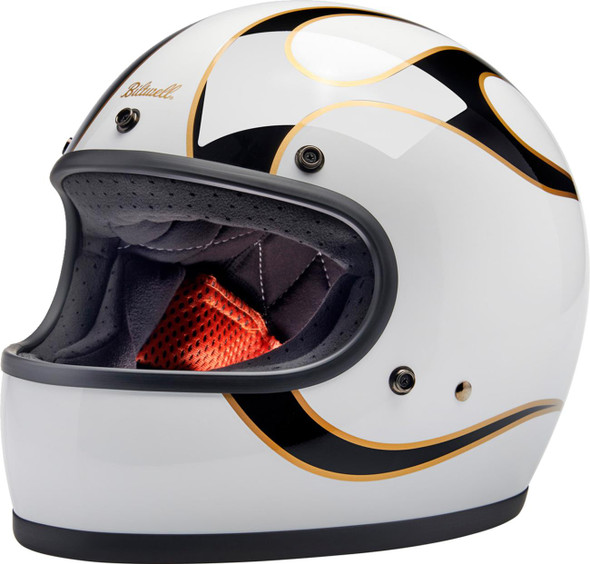  BILTWELL Gringo Helmet - Flames - White/Black - 2XL 1002-561-506 