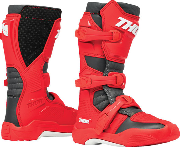  THOR Youth Blitz XR Boots - Red/Charcoal - Size 1 3411-0752 