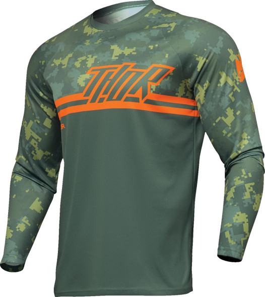  THOR Youth Sector DIGI Camo Jersey - Forest Green/Camo - Medium 2912-2403 
