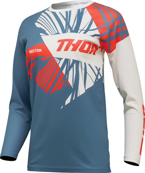  THOR Women's Sector Split Jersey - Blue Steel/Vintage White - 2XL 2911-0299 