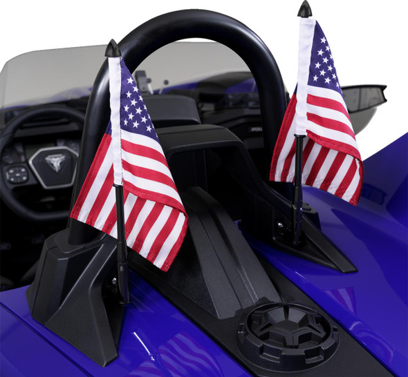  SHOW CHROME Folding Flag Pole - Black - Slingshot 44-104BK 