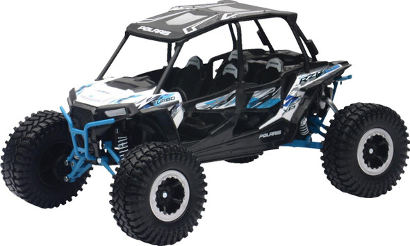  NEW RAY TOYS Polaris RZR XP 4 Turbo EPS Rock Crawler - 1:18 Scale - White Lightning 57976A 