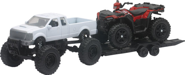  NEW RAY TOYS Pick Up w/ Polaris Sportsman XP1000 - Black/White/Red 50086 