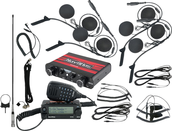 NAVATLAS Intercom/Radio and In-Helmet Headset Kit - 4-Seat - Black NI2RIH4
