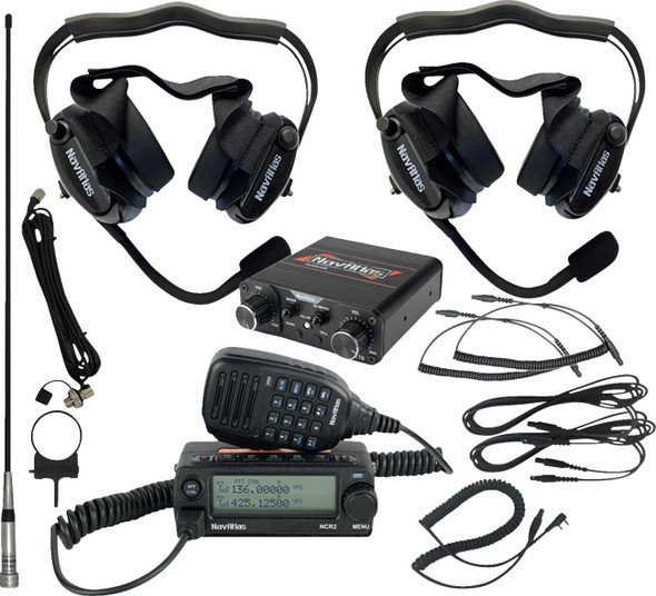  NAVATLAS Intercom/Radio and Headset Kit - 2-Seat - Black NIRBHBK2 
