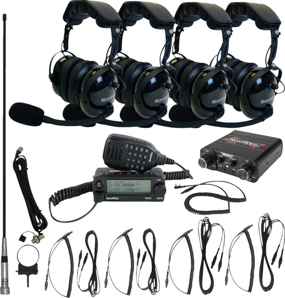  NAVATLAS Intercom/Radio and Headset Kit - 4-Seat - Black NIROHBK4 