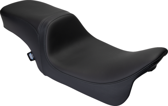 DRAG SPECIALTIES Predator 2-Up Seat - Solar Leather - Black - Smooth - w/o Backrest - FLH '08-'23 08801-1495