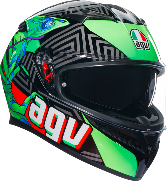 AGV K3 Helmet - Kamaleon - Black/Red/Green - Medium 2118381004013M AGV K3 Helmet - Kamaleon - Black/Red/Green - Medium 2118381004013M