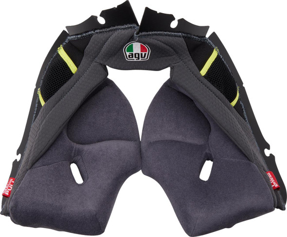  AGV Pista GP RR Cheek Pads - Gray/Yellow - Large 2018500056499L 