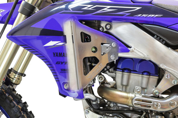  WORKS CONNECTION Radiator Brace Set - Silver - Yamaha 18-269 