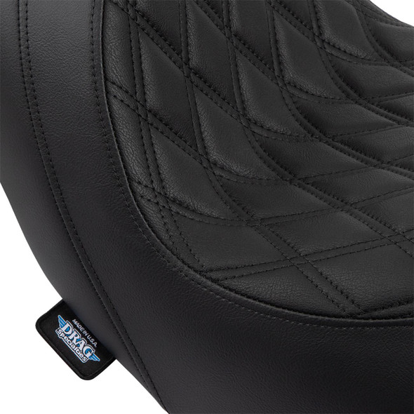  DRAG SPECIALTIES Predator Seat - Double Diamond w/ Black Sitching - Vinyl - FLSB/FXLR '18-'23 0802-1517 