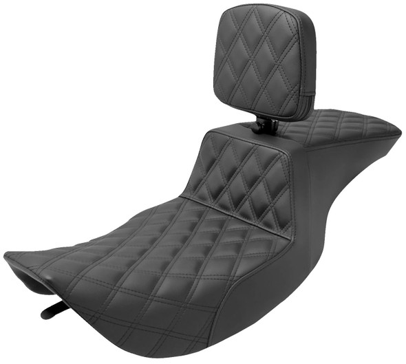  SADDLEMEN Tour Step-Up Seat - Rider Backrest - Full Lattice Stitch - FLHR/FLHX '97-'07 897-06-195BR 