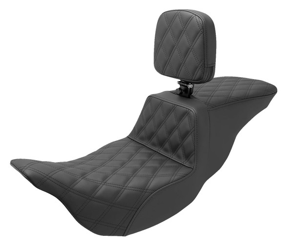  SADDLEMEN Tour Step-Up Seat - Rider Backrest - Full Lattice Stitch - FL '08-'23 808-07B-195BR 
