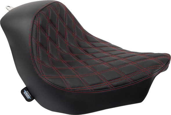  DRAG SPECIALTIES Solo Seat - Double Diamond - Red Stitching - FL/FX '18-'23 0802-1515 