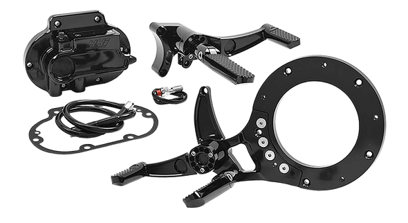 HAWG HALTERS Mid Control Conversion Kit - Black - Knurled Pegs - FLH/FLT MCK-FH16AS-FK