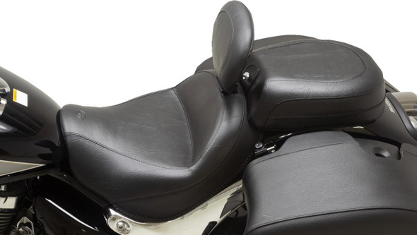  MUSTANG Wide Touring Solo Seat - Black - Plain - with Driver Backrest - C90T '15-'19 89206 