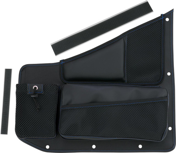  SHOW CHROME Kaliber Organizer - Passenger - Black w/ Blue Stitching H44-7PBLU 