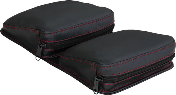  SHOW CHROME Kaliber Dash Pouch - Black with Red Stitching H44-4RED 