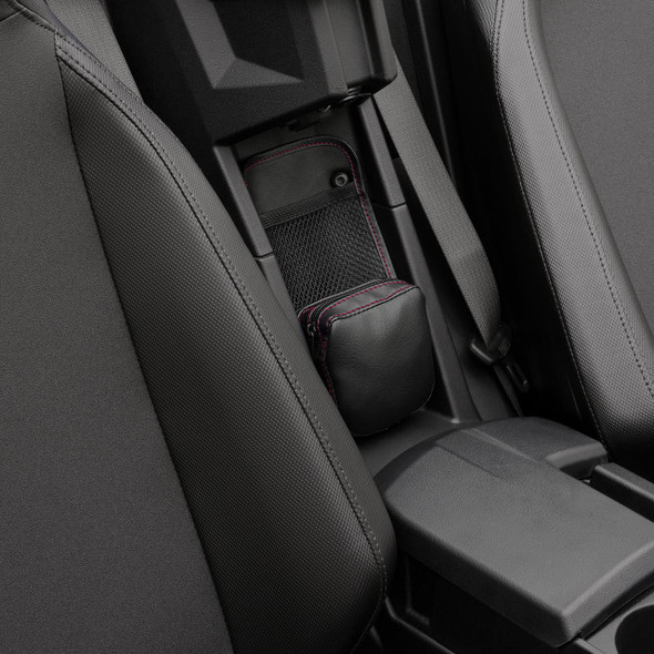  SHOW CHROME Center Console Kaliber Organizer - Black with Red Stitching H44-3RED 
