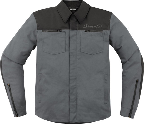  ICON Upstate Canvas CE Jacket - Gray - Large 2820-6243 