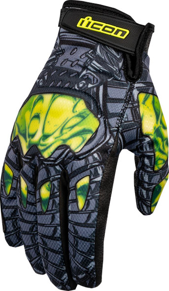  ICON Hooligan Outbreak* Gloves - Green - 2XL 3301-4657 