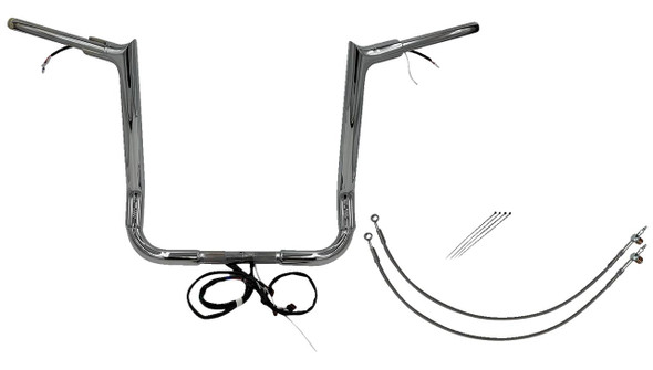 FAT BAGGERS INC. Fat Baggers Inc 16" Chrome Pointed Top Handlebar Kit for 2014-2020 Harley Touring Models 801216 
