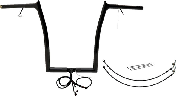 FAT BAGGERS INC. Fat Baggers Inc 16" Pointed Top Handlebar Kit Black 2021-2022 Road Glide FLTRXSE FLTRK 901916-B 