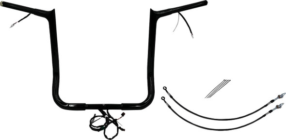 FAT BAGGERS INC. Fat Bagger Inc 1 1/4in Plug and Play EZ Install Pointed Top Handlebar Kit Black 901216-B 