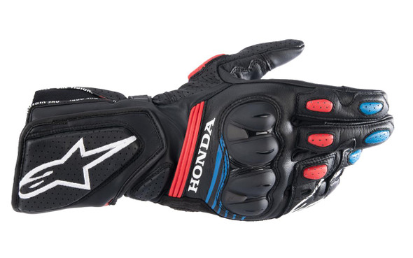  ALPINESTARS Honda SP-8 V3 Gloves - Black/Bright Red/Blue - Medium 3558423-1317-M 