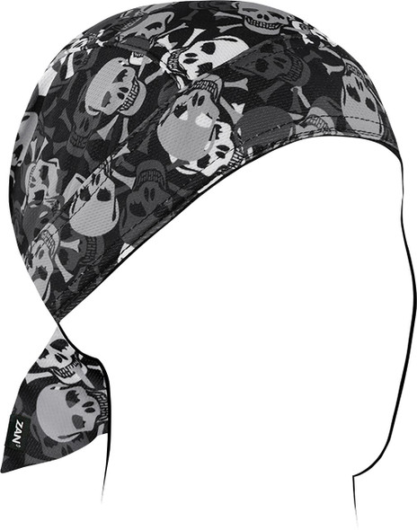  ZAN HEADGEAR Flydanna Micro-Mesh Polyester Headwrap - All Over Skull ZM424 