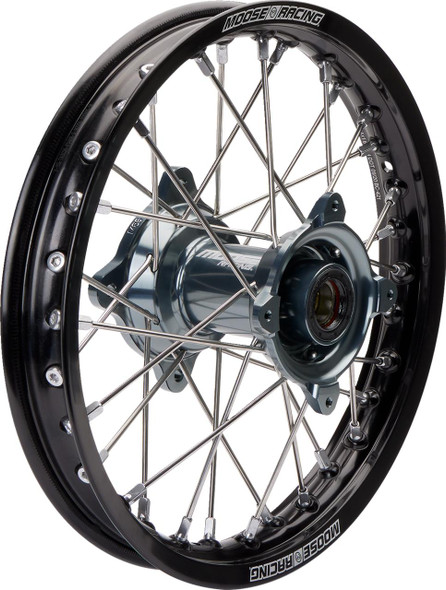  MOOSE RACING Wheel Assembly - SX-1 - Complete - Rear - Black Wheel/Gray Hub - 14x1.6 MR-16014-BKGY 