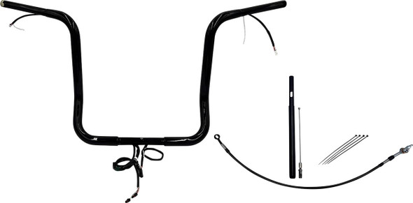 FAT BAGGERS INC. Fat Baggers Inc. 16" Rounded Top Handlebar Kit for 2021-2023 Harley-Davidson FLHX Street Glide Black 912516-B 