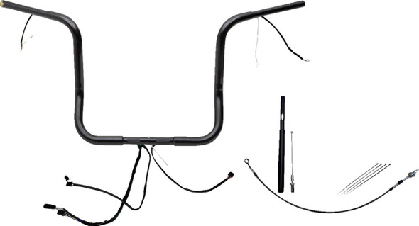 FAT BAGGERS INC. Fat Baggers Inc 14" Rounded Top Handlebar Kit for 2021-2023 Harley-Davidson Street Glide ST Black 912514-B 