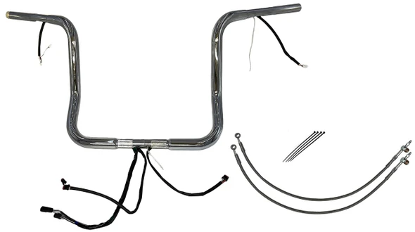 FAT BAGGERS INC. Fat Baggers Inc 14" Chrome Rounded Top Handlebar Kit for 2016-2020 Harley Touring Models 902514 