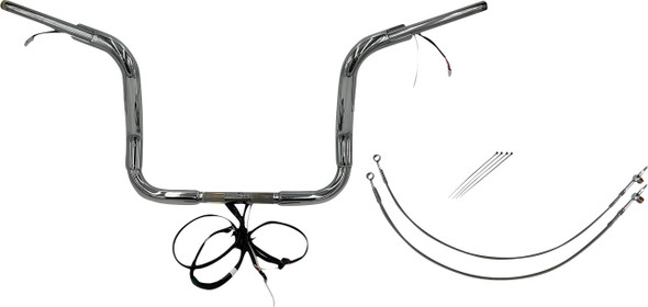FAT BAGGERS INC. Fat Baggers Inc. 12" Chrome Pointed Top Handlebar Kit for 2021-2025 Harley-Davidson Touring 802512 