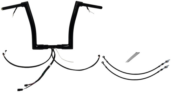 FAT BAGGERS INC. Fat Baggers Inc. 14" Flat Top Handlebar Kit for 2007-2017 Harley Davidson Fat Boy FLSTF 601314-B 