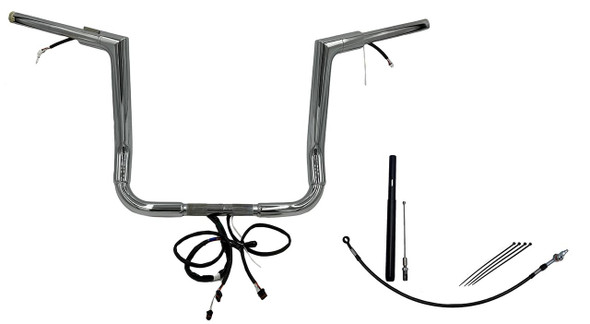 FAT BAGGERS INC. Fat Baggers Inc. 14" Chrome Flat Top Handlebar Kit for 2018-2021 Road King Special FLHRXS 612014 