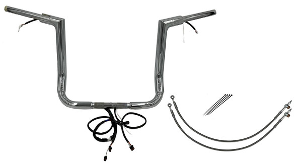 FAT BAGGERS INC. Fat Baggers Inc. 14" Chrome Flat Top Handlebar Kit for 2016-2020 Harley-Davidson Street Glide FLHX 602214 