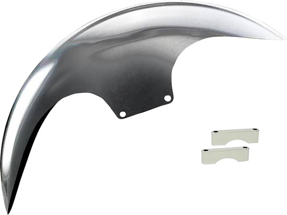  PAUL YAFFE BAGGER NATION Cafe Front Fender - 21" - Chrome Spacers PYO:CAFE-21-13E-C 
