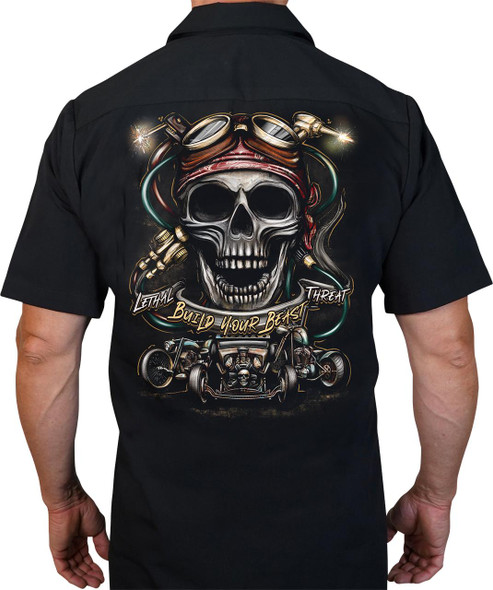  LETHAL THREAT Build Your Beast Shop Shirt - Black - Medium DG60178M 