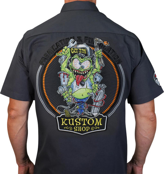  LETHAL THREAT Fabrication Monster Shop Shirt - Gray - Large FE50220L 
