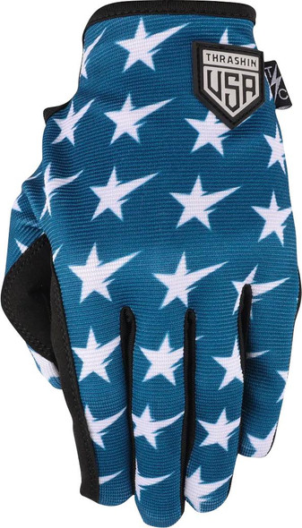  THRASHIN SUPPLY CO. Stars & Bolts Stealth Gloves - Red/Blue - Medium SV1-12-09 
