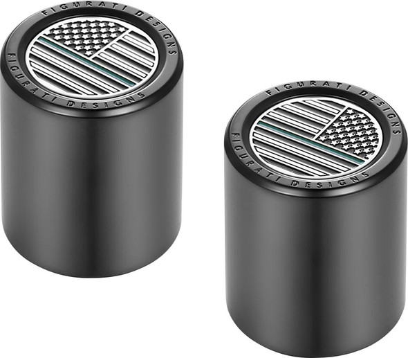  FIGURATI DESIGNS Docking Hardware Covers - American Flag - Contrast Cut - Black FD72-DC-2730-BK 