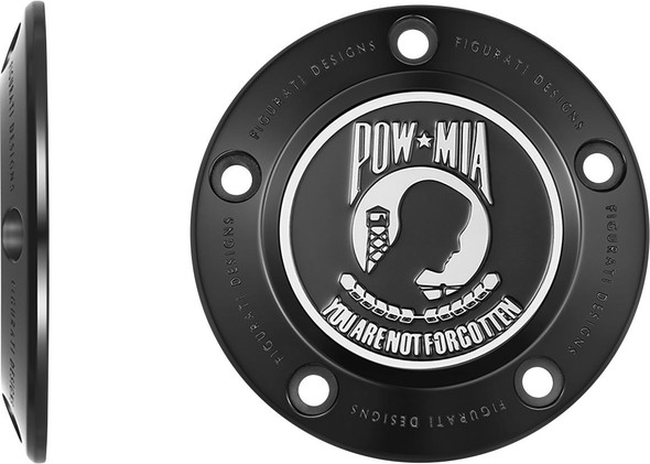  FIGURATI DESIGNS Timing Cover - 5 Hole - POW MIA - Black FD50-TC-5H-BLK 