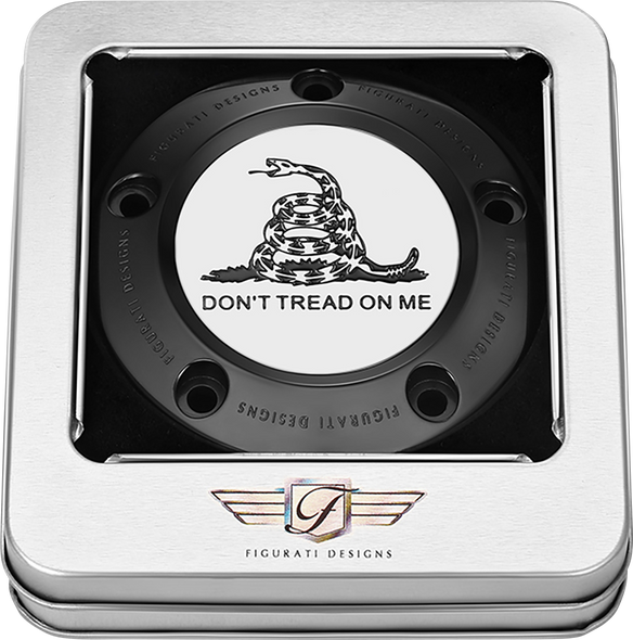 FIGURATI DESIGNS Timing Cover - 5 Hole - Don't Tread on Me - Black FD40-TC-5H-BLK